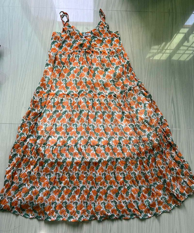 Floral Print Tiered Maxi Dress