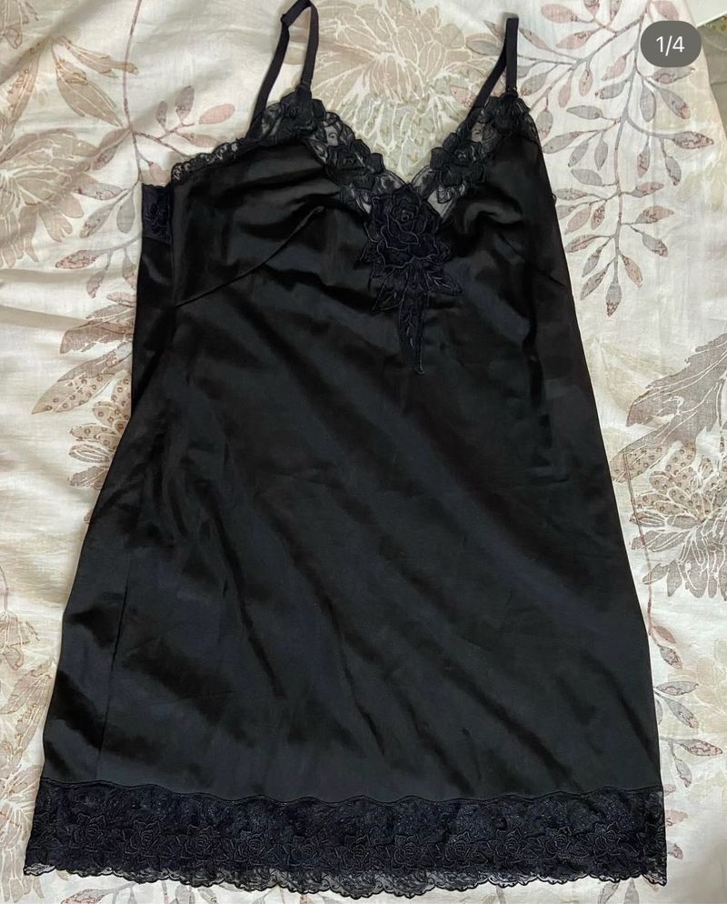 Black Lace Trim Slip