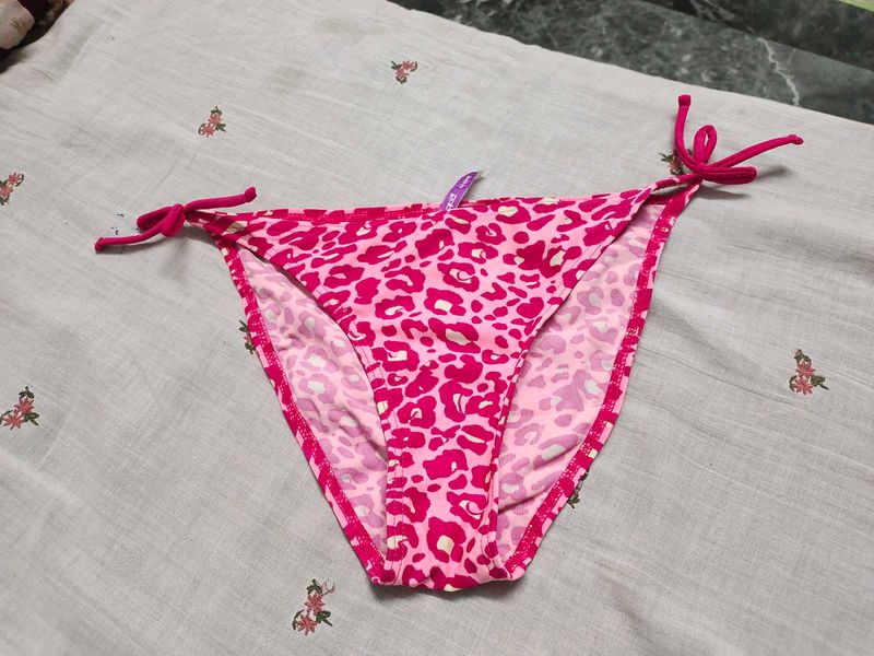Pink Leopard Print Bikini Bottoms