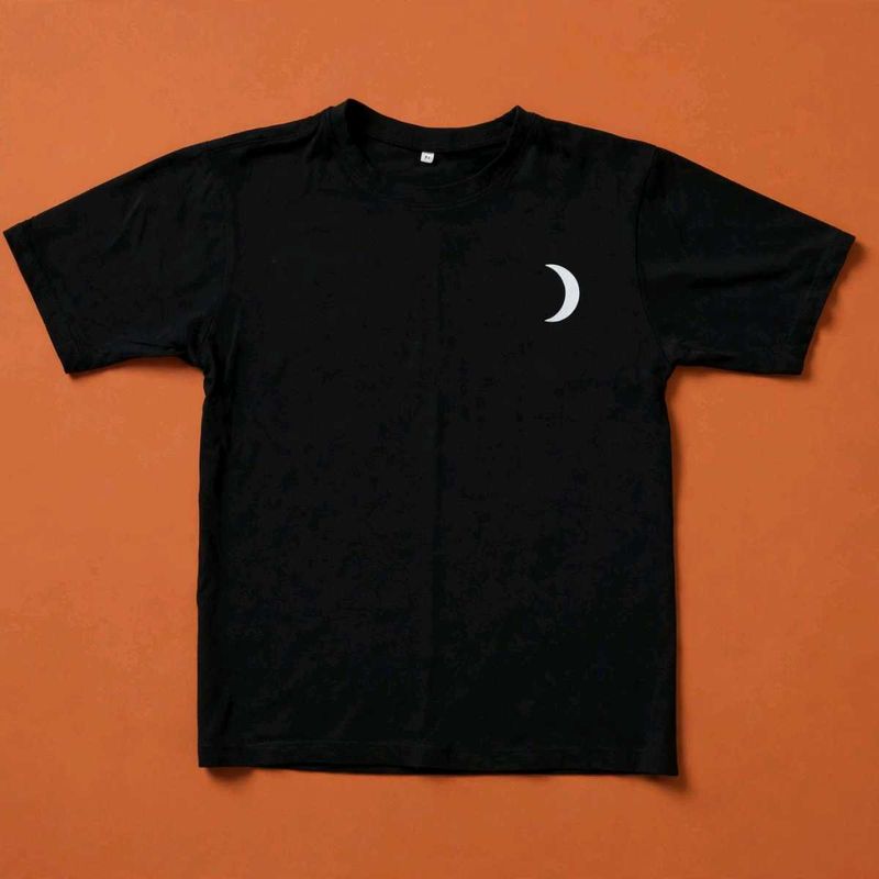 Black T-Shirt with Crescent Moon Logo