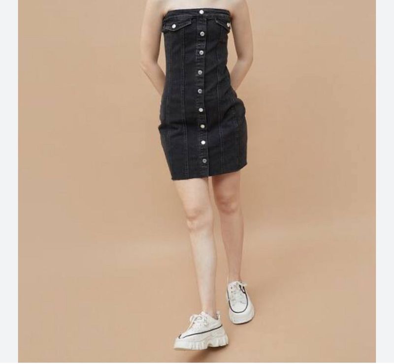 Strapless Denim Mini Dress