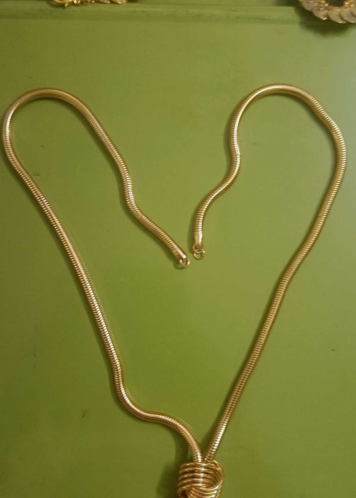 Gold Tone Snake Chain Necklace