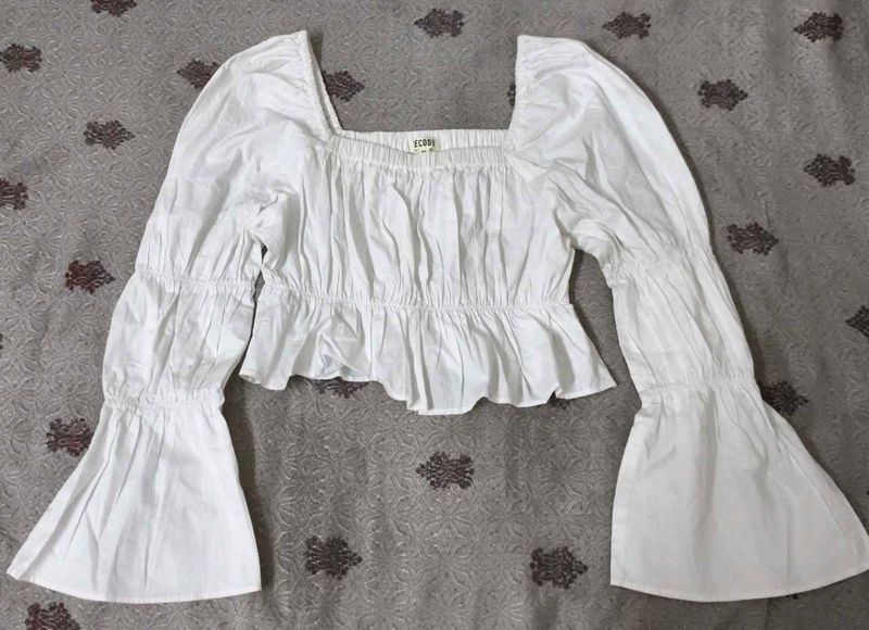White Full-Sleeve Top
