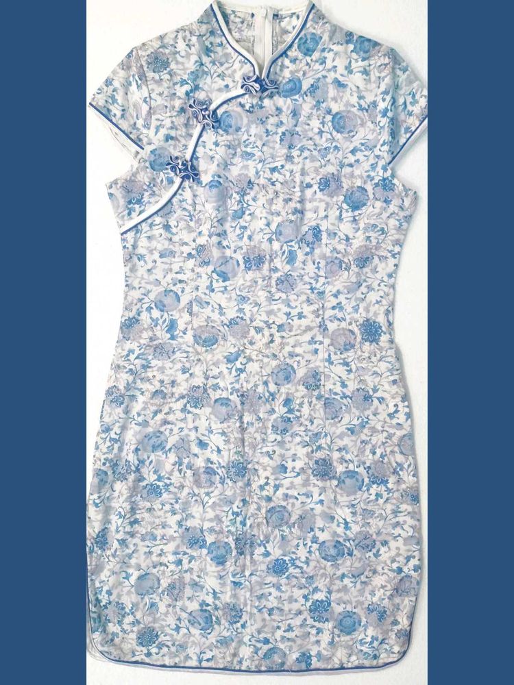 Porcelain Blue Blossom Cheongsam dress