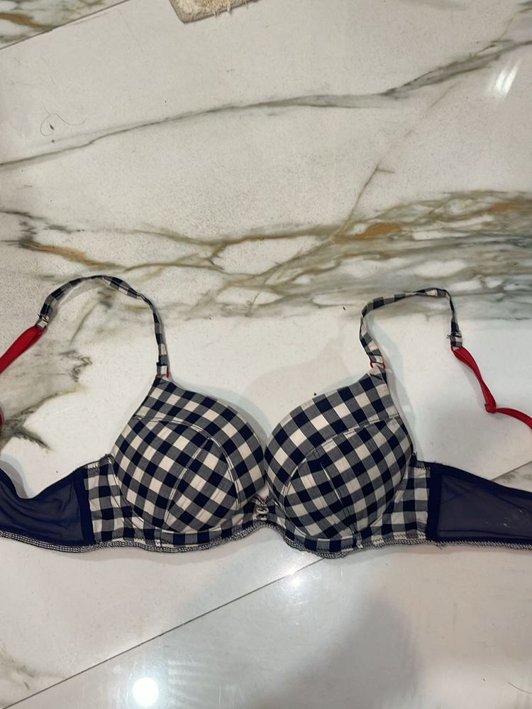 Gingham Push-Up Bra