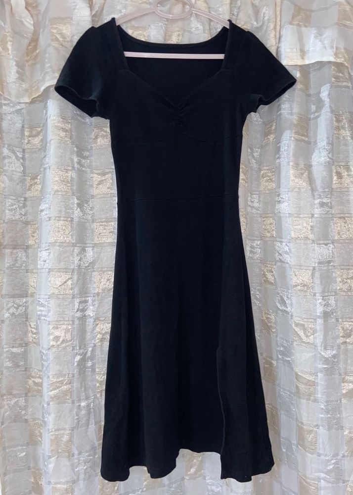 Classic Black ribbed  Fit &amp; Flare Dress