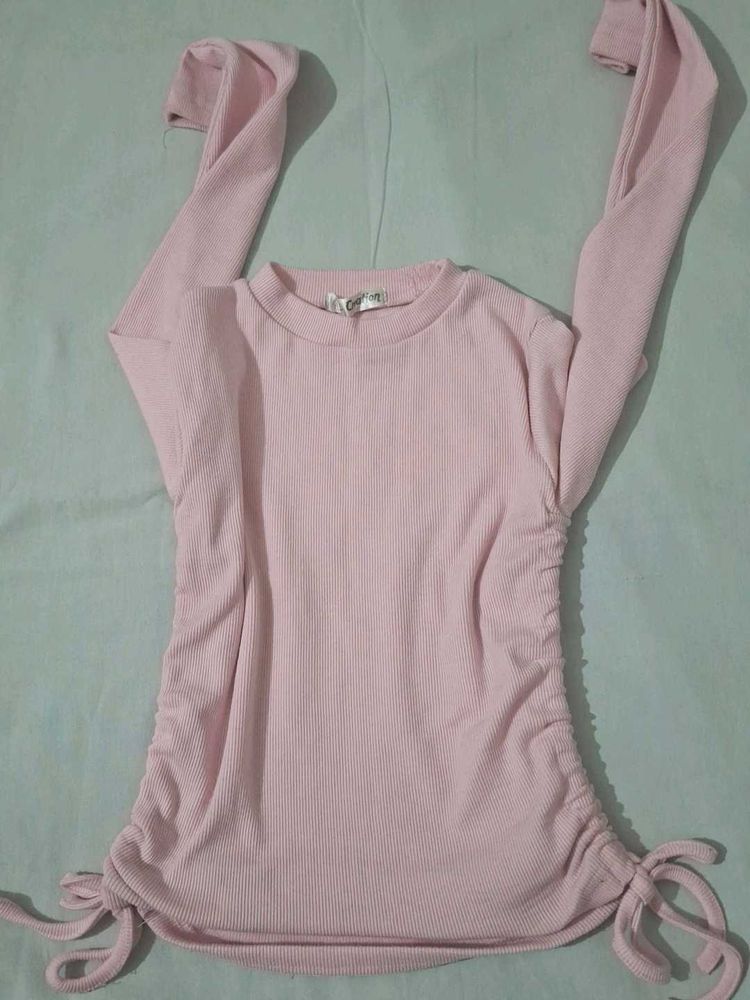 Cute Pink Ruched Top