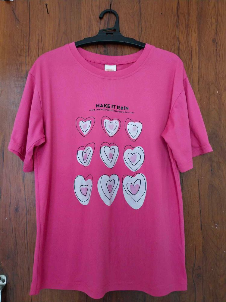 Pink Heart Graphic T-Shirt