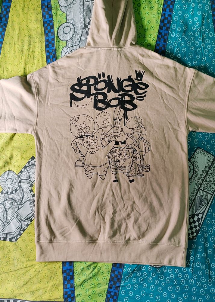 H&amp;M  Beige SpongeBob Oversized Hoodie