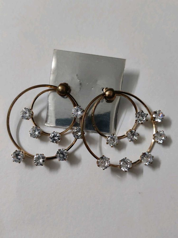 Hoop Earrings with Crystals