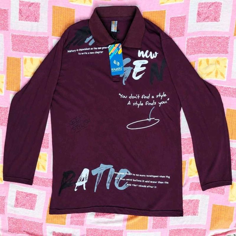 New Trendy Collar Full sleeve tshirt Men