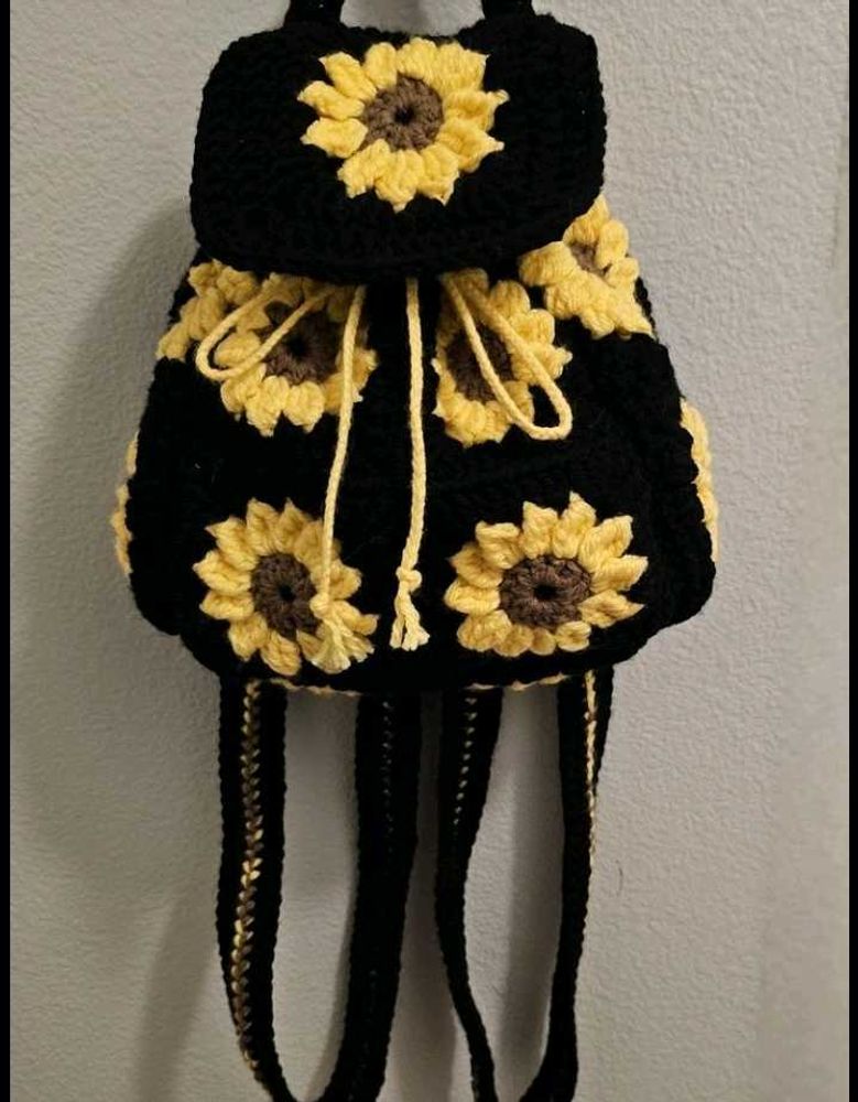 Crocheted Sunflower Backpack