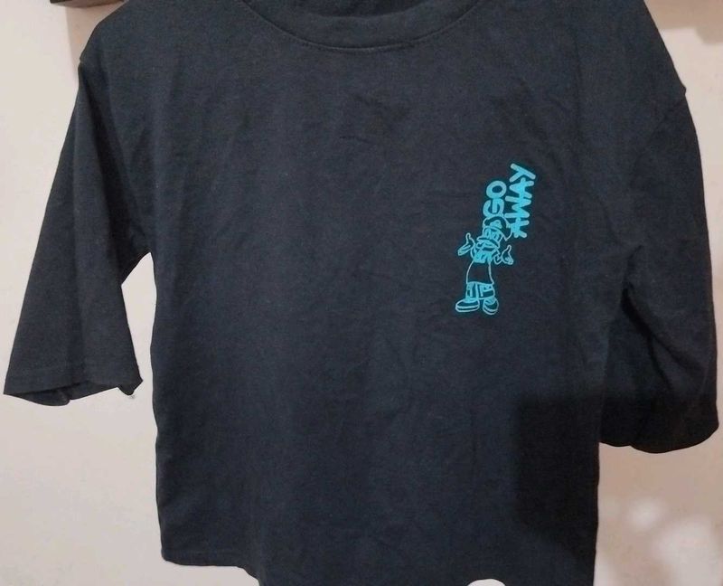 Graphic Cropped Print T-Shirt