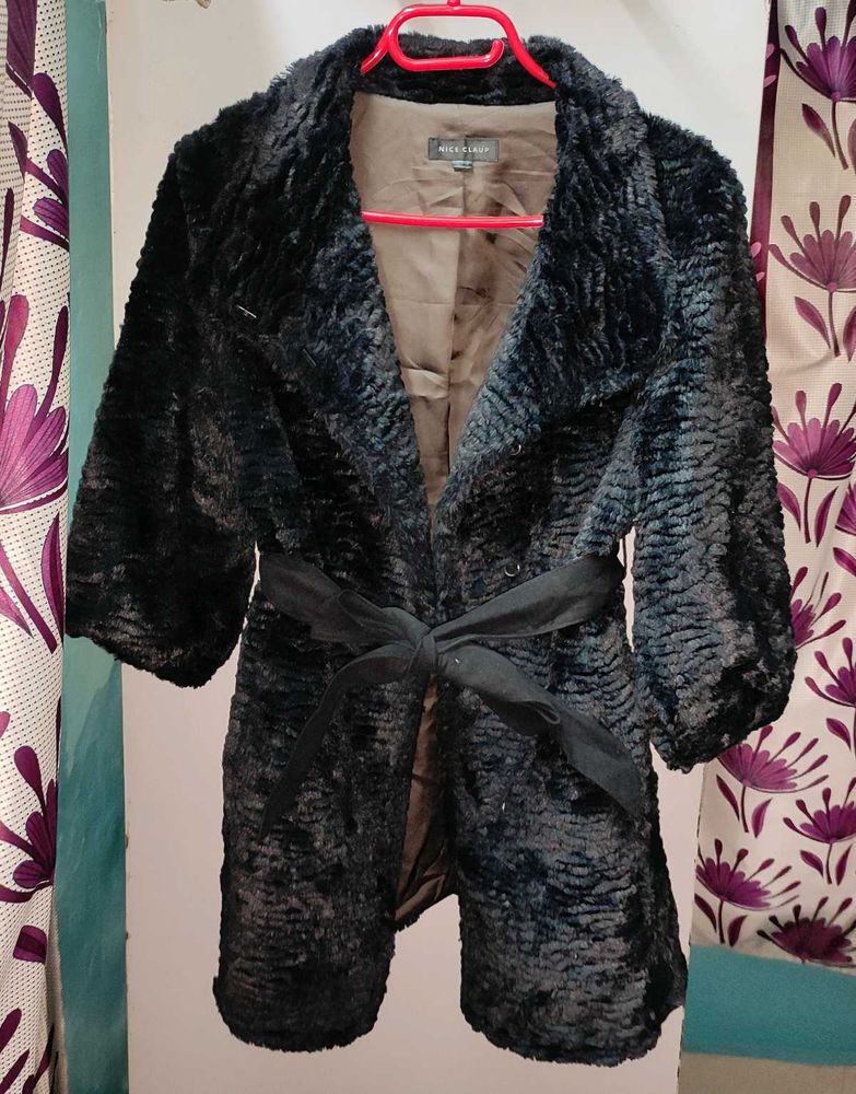 Chic Black Faux Fur Coat