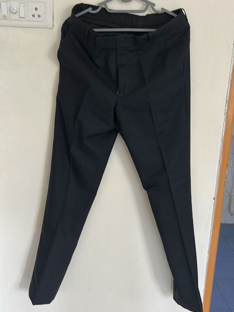 Guyana Solid Black Formal Trousers