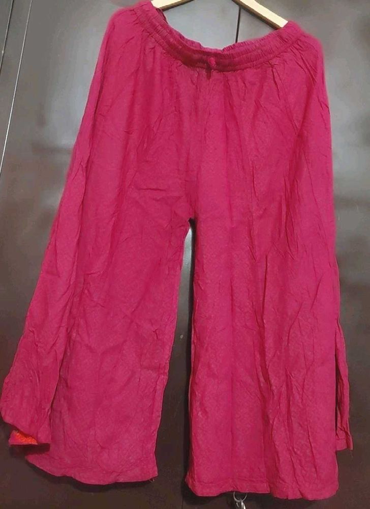 Rose Color Plazo For Girl Or Women 34 Waist