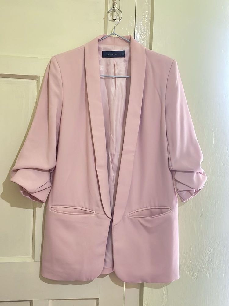 Blush Pink Casual Blazer