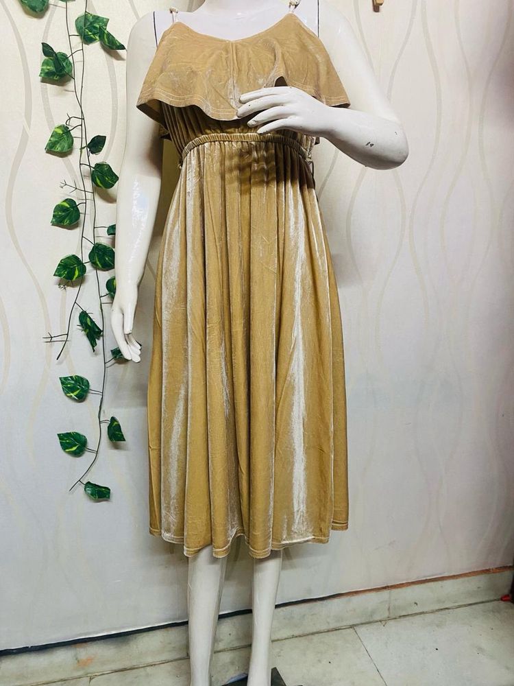 Velvet stylish, middi  dress for girls