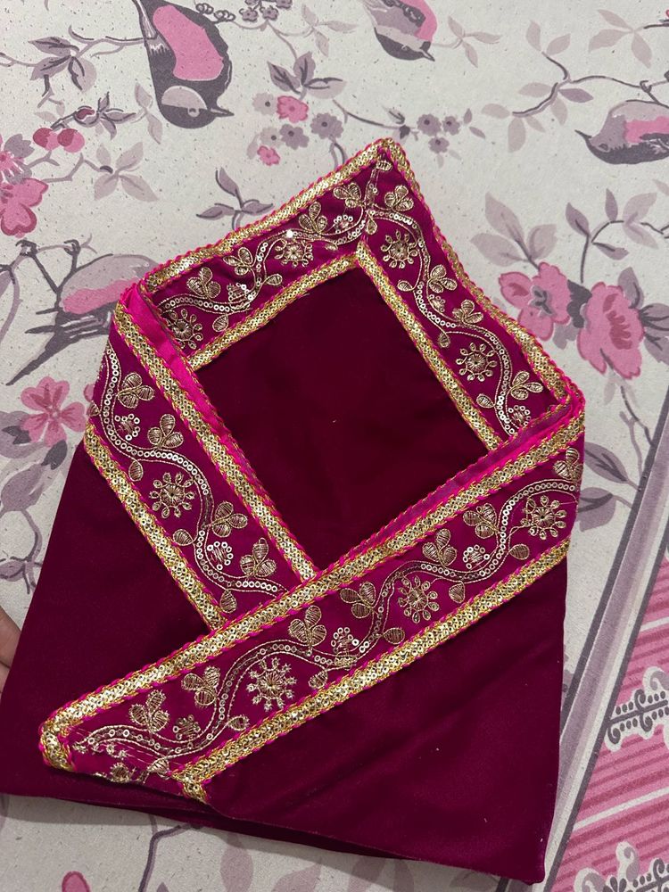 Embroidered Velvet Square Cloth, Brand New