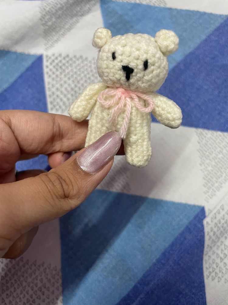 Handmade Crochet Teddy Bear keychain