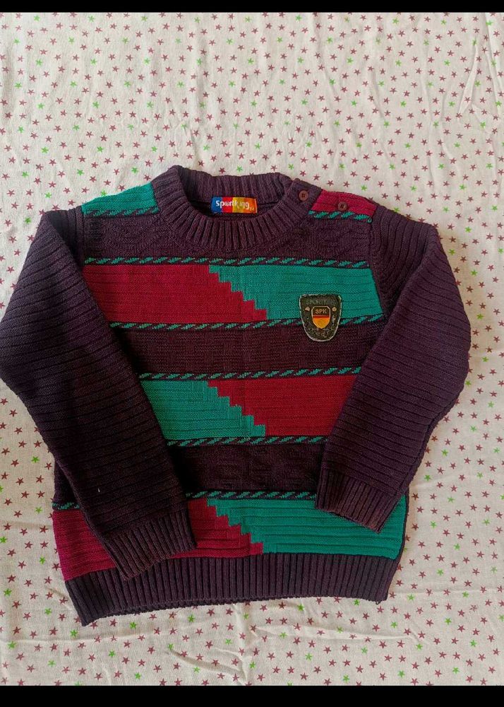 Kids Geometric Pattern Sweater