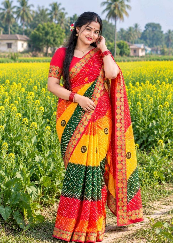 Vibrant Bandhani Saree
