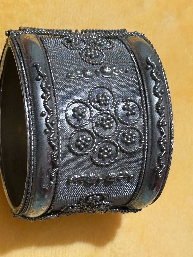 Intricate Ethnic Silver Bangle