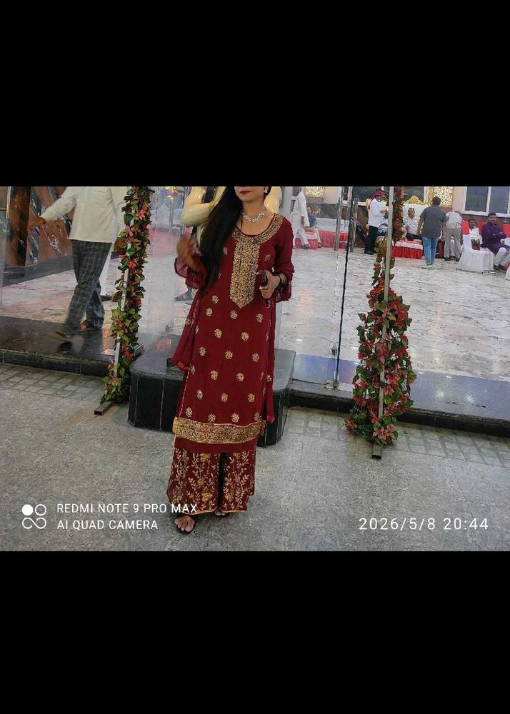 Elegent Maroon garara suit