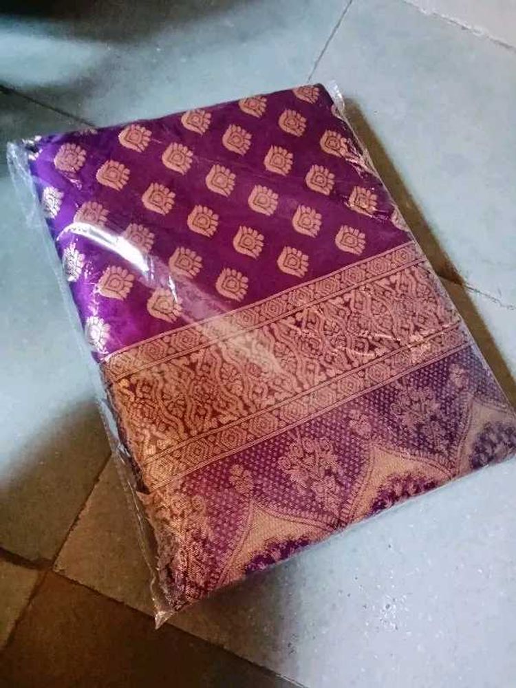 Beautiful Purple Silk Saree