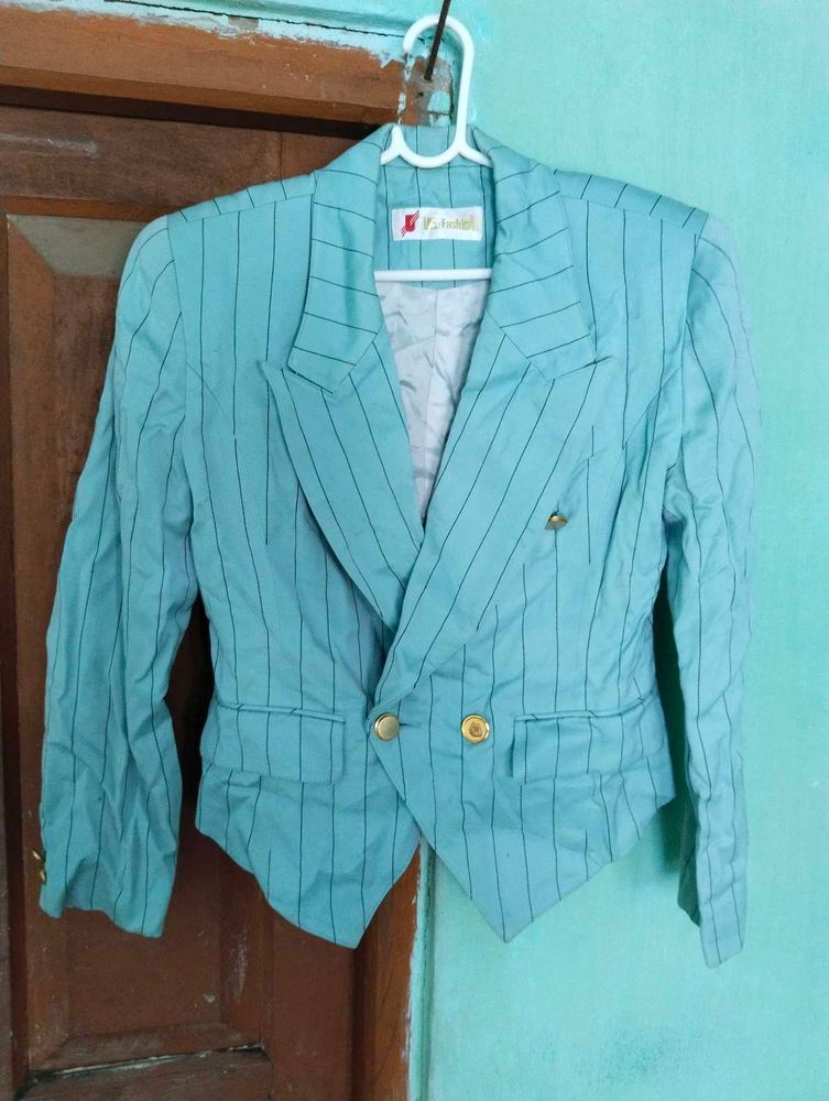 Offer prices,Length 21,Striped Double Breasted Bla