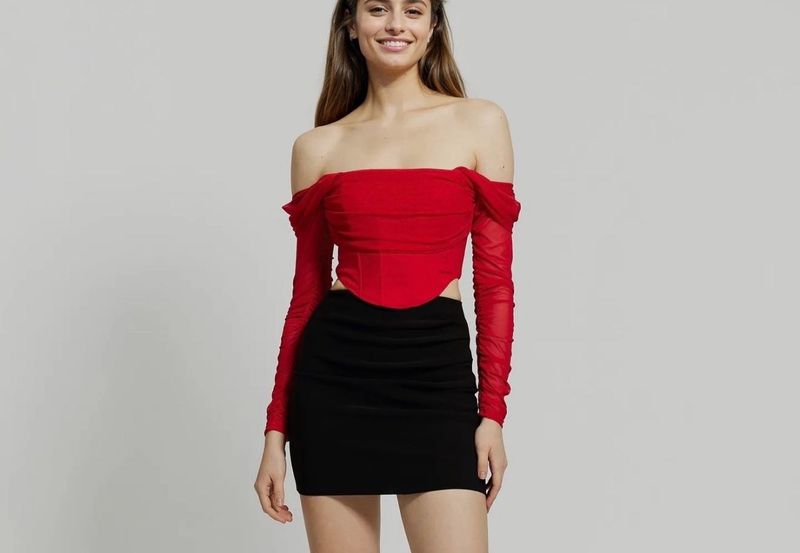Chic Off-Shoulder Mesh corset Top