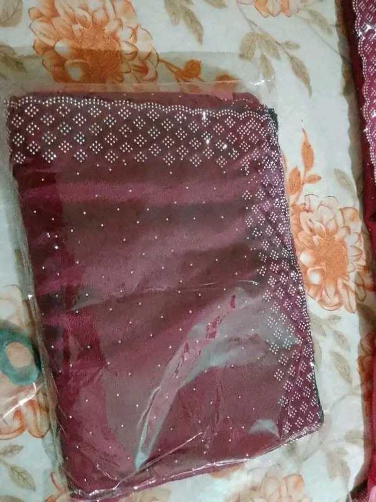 Elegant stone work Saree