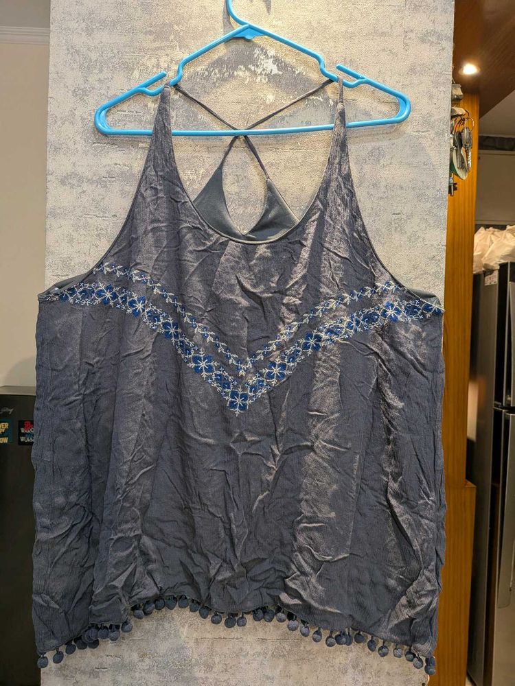 Vero Moda Gray Halter Neck Stylish Top