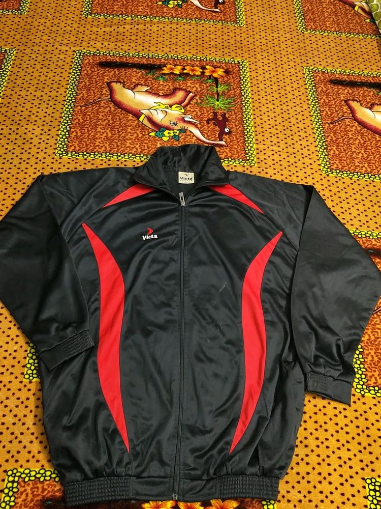 Victa Track Jacket - Black and Red