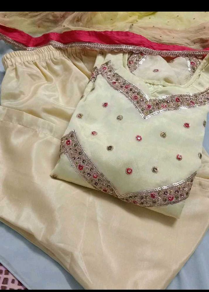 Elegant Yellow Kurta Set with Dupatta