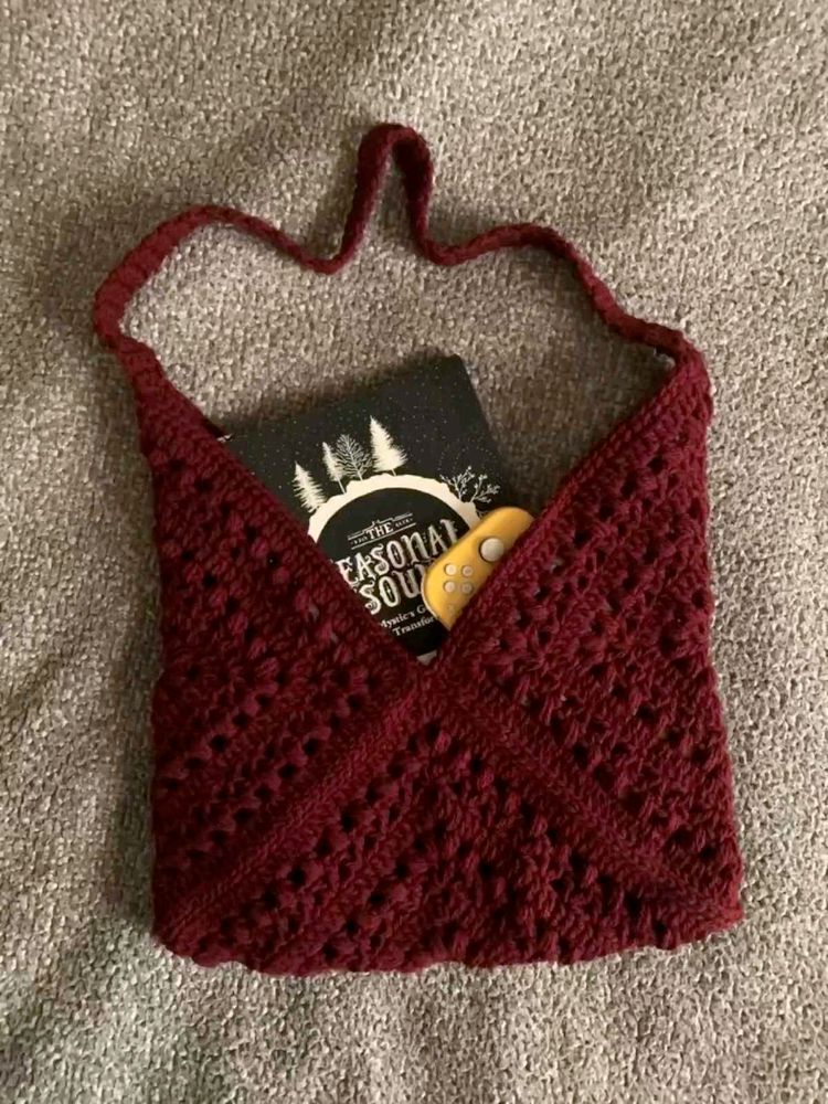 Crochet Maroon Handbag