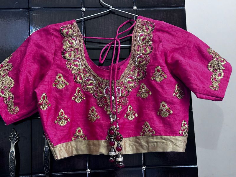 Vibrant Pink Embroidered Blouse