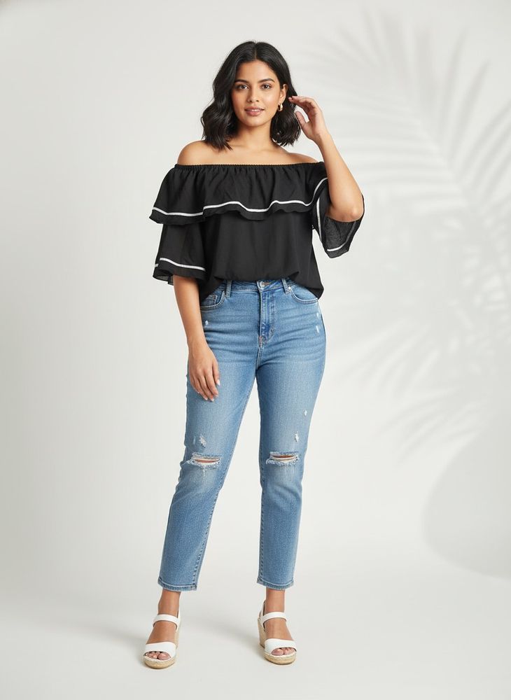 Off-Shoulder Ruffle Top