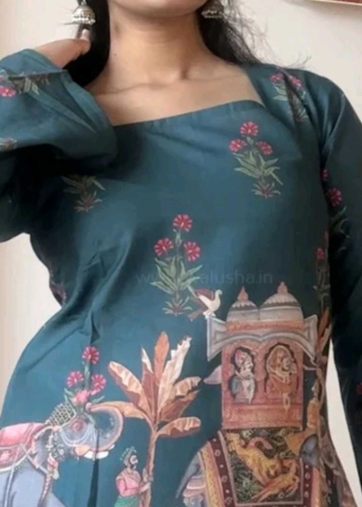 Green Kalamkari Short Kurti