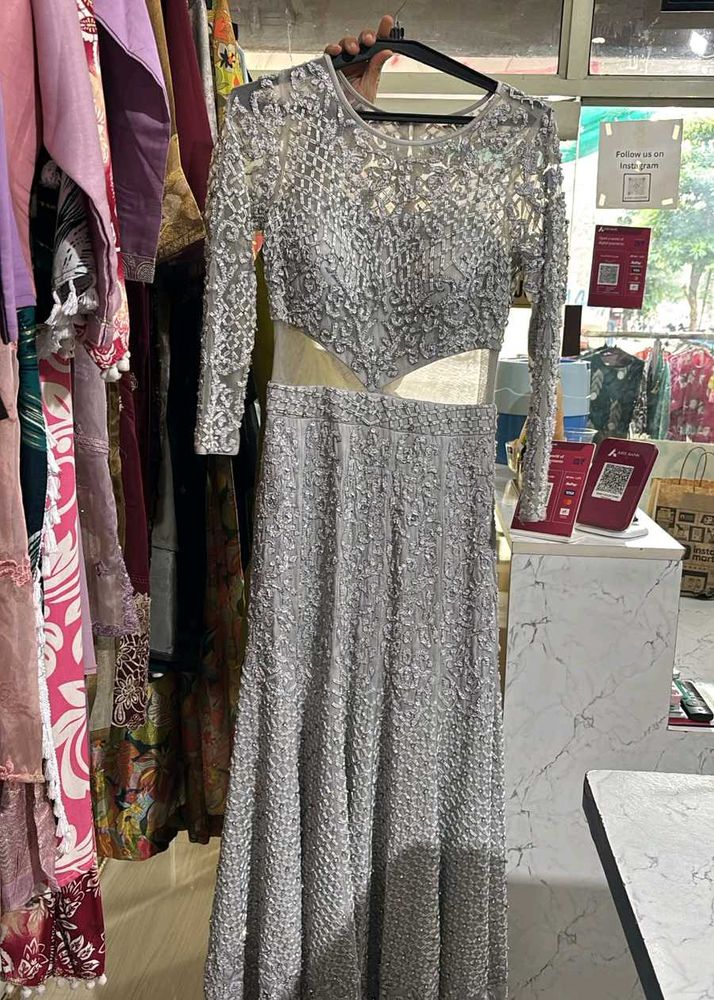 Exquisite Embellished Grey Gown