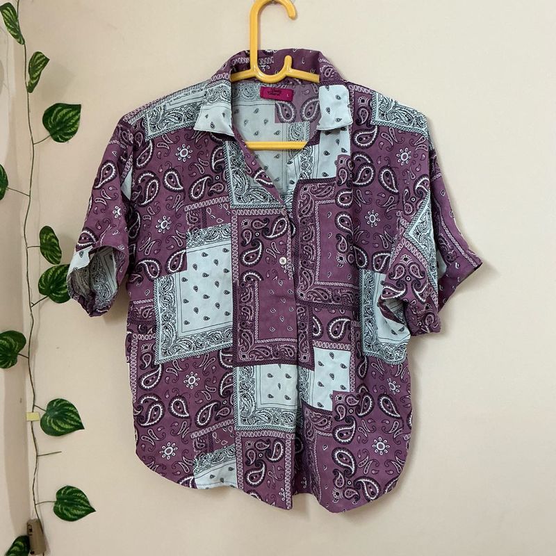 Paisley Patchwork Short Sleeve Shirt