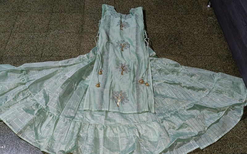 "Mint Green Tree Print Gown"