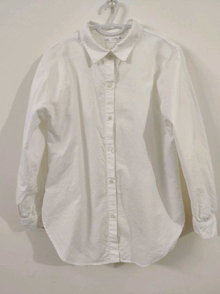 Classic White Zara Button-Up Shirt