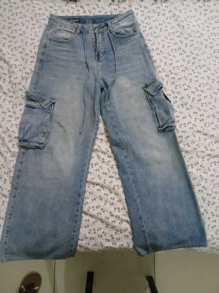 Light Wash Cargo Jeans