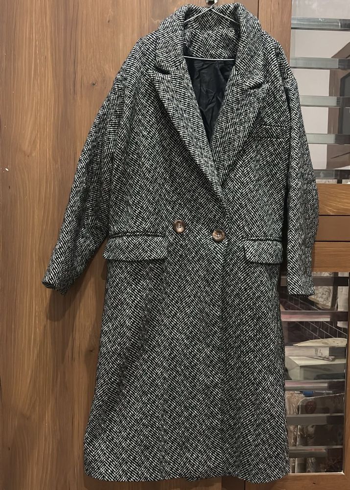 Stylish Herringbone Overcoat