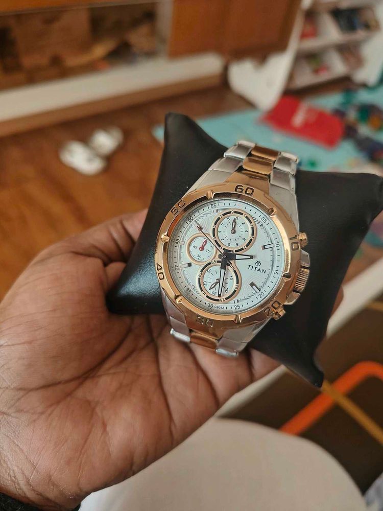 Titan Chronograph Watch rose gold