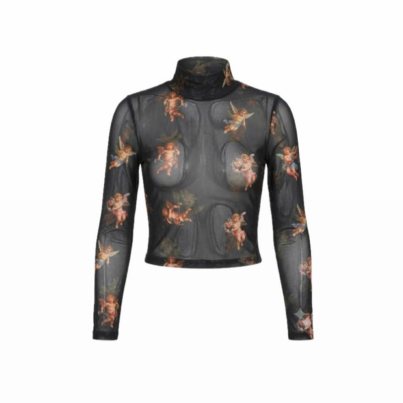 Sheer Cherub Print Top