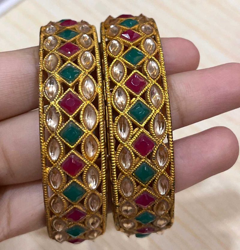 Elegant Stone Bangles - Set of 2