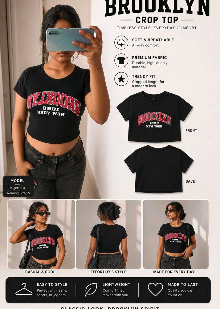 Black Brooklyn Crop Top