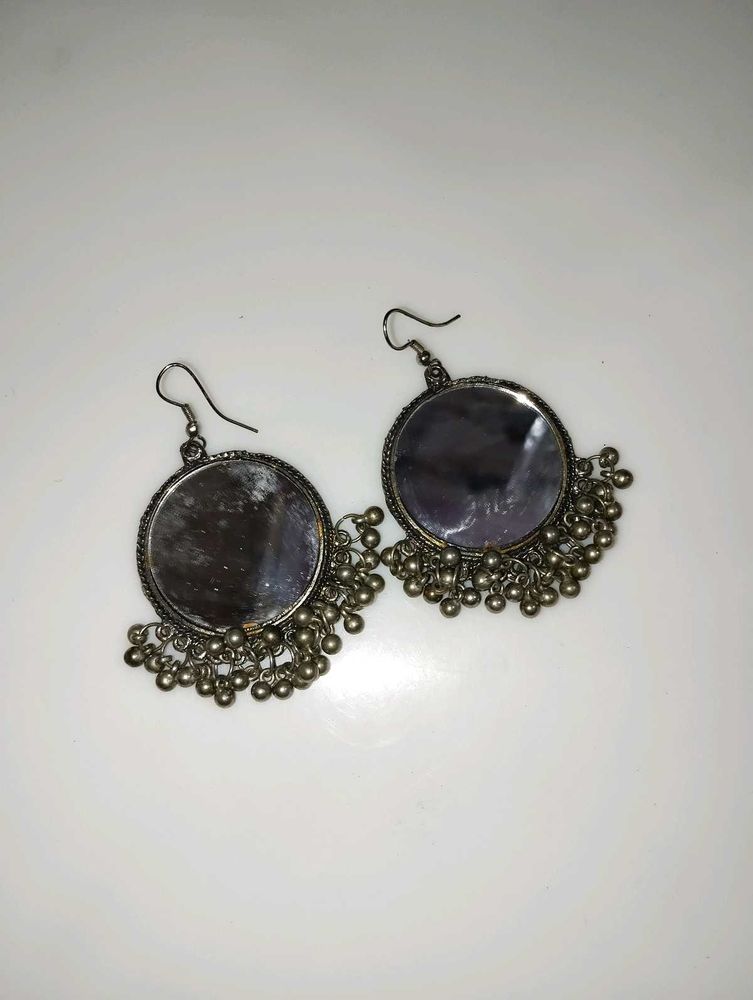 Mirror Work Jhumka Earrings
